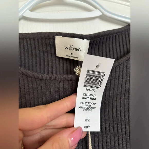 WILFRED Cut-Out Mini Dress (Brown/Grey) - Picture 7 of 8